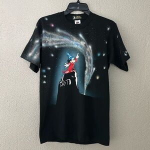 Fantasia Mickey Mouse Vintage TShirt Black Classic Disney Fashions Medium Unisex